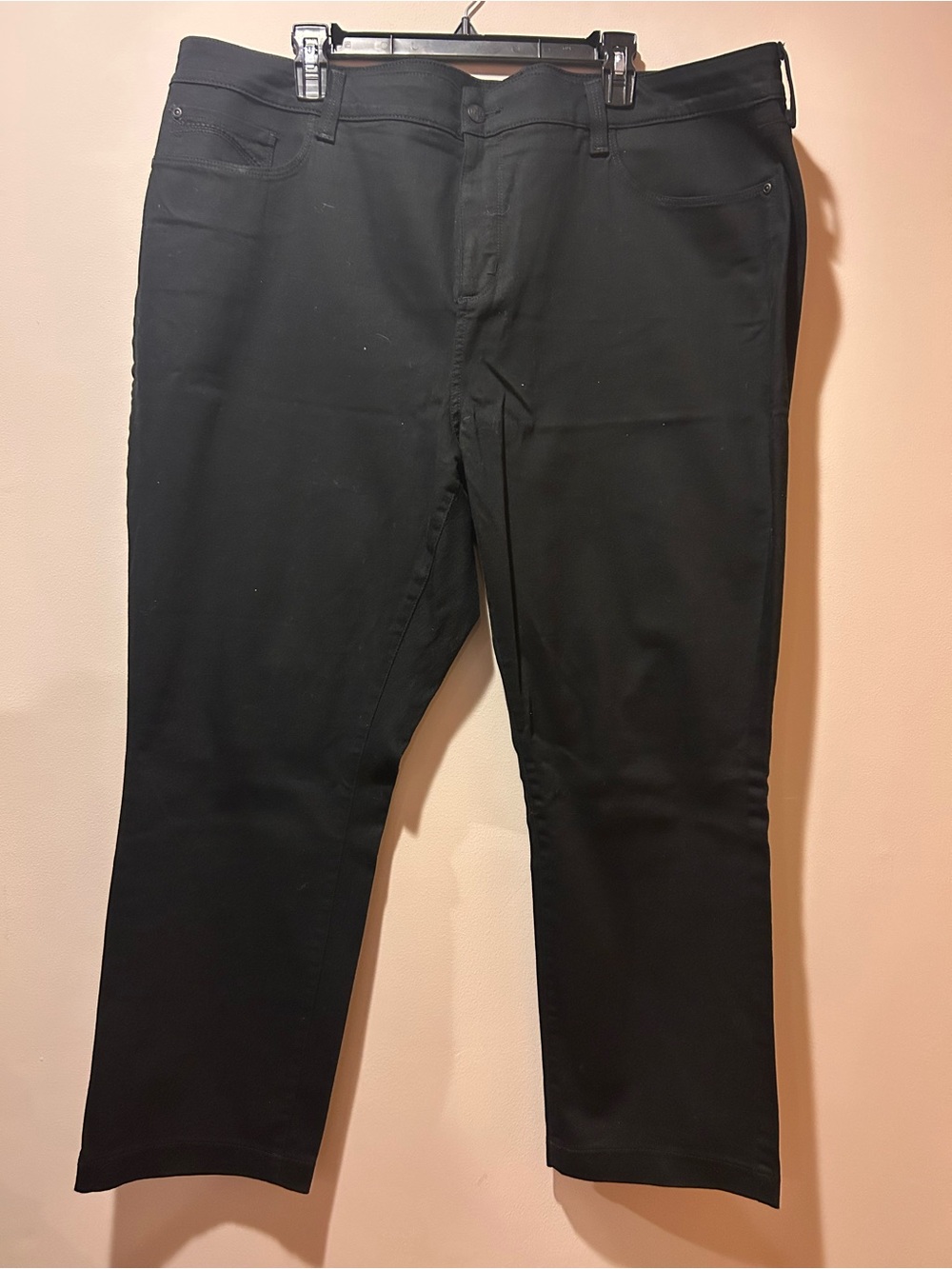 NYDJ Plus Size 22W Slimming‎ Ankle Black Stretch Denim Jeans Classic Basic